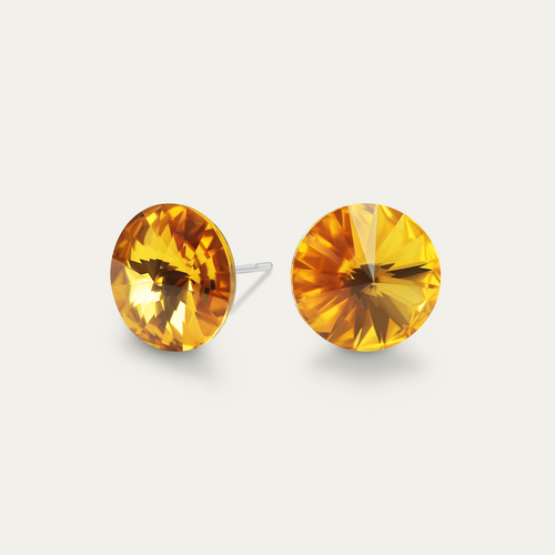 Mila - Sunflower - 8mm Yellow Color Crystal - Hypoallergenic Stainless Pung.G