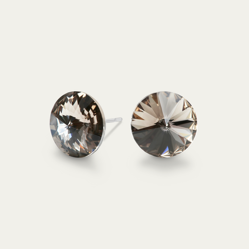 Mila - Greige - 8mm Grey Color Crystal - Hypoallergenic Stainless Pung.G