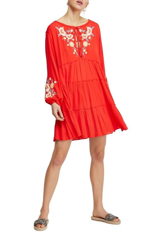 Free People Spell On You Embroidered Keyhole Dress Pung.G