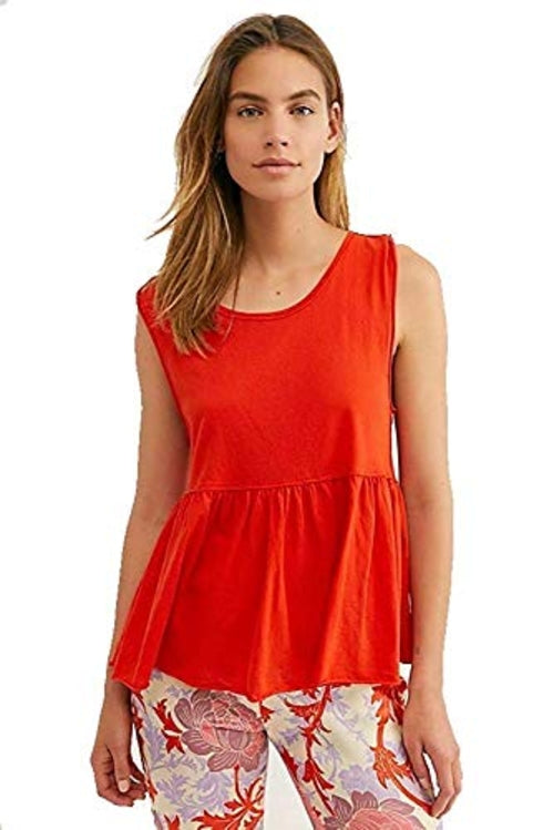 We The Free Womens Anytime Cotton Peplum Tank Top Pung.G