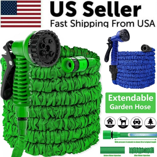 Expanding Expandable Flexible Garden Water Hose w Spray Nozzle 25, 50, Pung.G