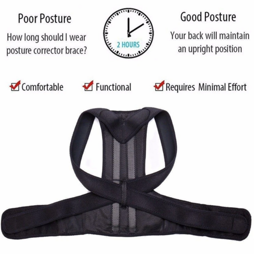 Adjustable Posture Corrector Low Back Support Shoulder Brace Belt For Pung.G