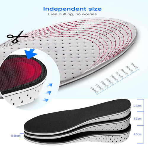 Men Women Invisible Height Increase Insoles Heel Lift Taller Shoe Pung.G