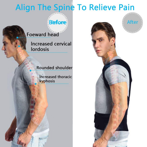 Adjustable Posture Corrector Low Back Support Shoulder Brace Belt For Pung.G