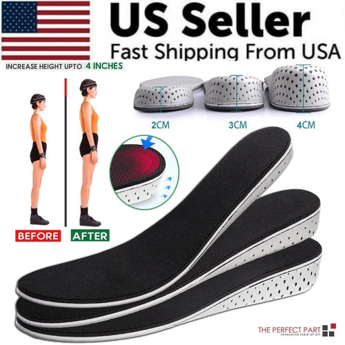Men Women Invisible Height Increase Insoles Heel Lift Taller Shoe Pung.G
