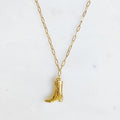 Golden Cowgirl Boot Necklace Pung.G