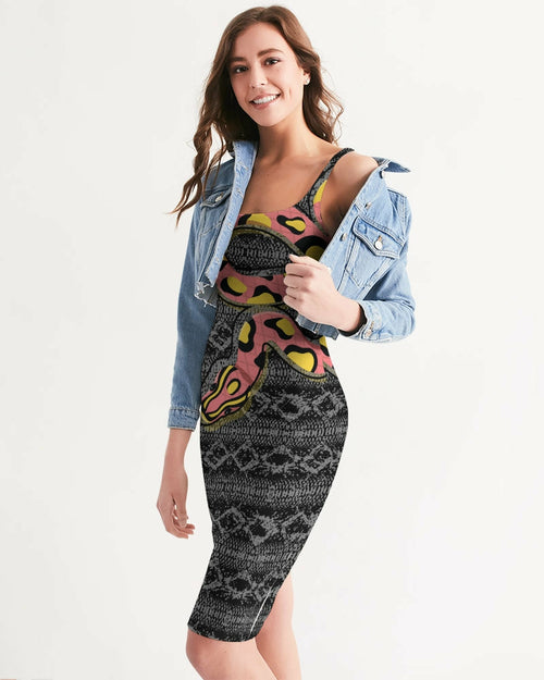 2882Sport™ Pre-Punk-Prep Women's Serpent Midi Bodycon Dress Pung.G