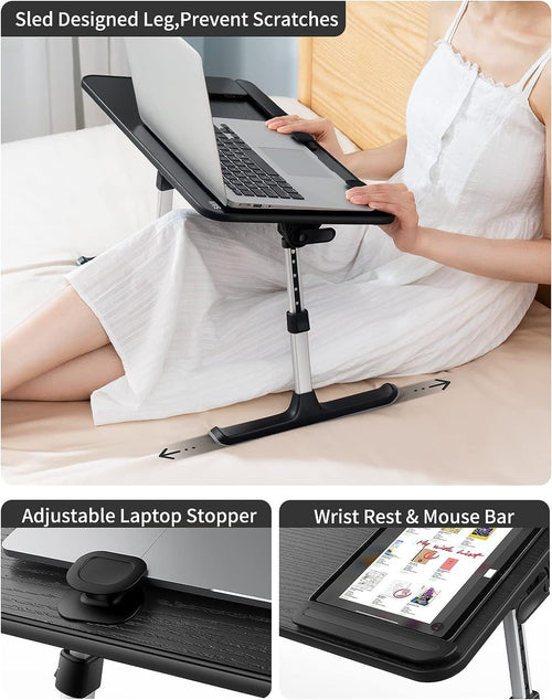 Height and Angle Adjustable Laptop Desk for Bed and Couch Pung.G