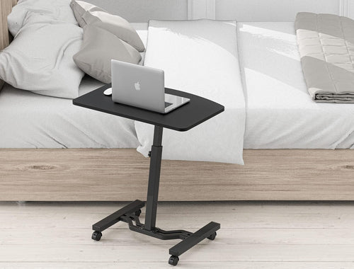 Height Adjustable Mobile Laptop Cart 28 To 33 Inches Black Pung.G
