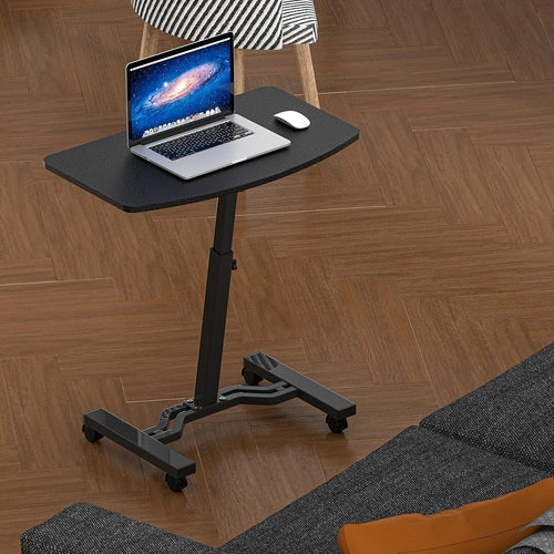 Height Adjustable Mobile Laptop Cart 28 To 33 Inches Black Pung.G