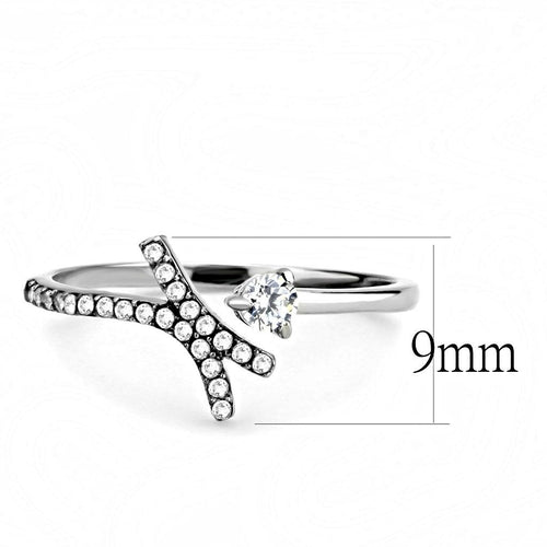 DA145 - High polished (no plating) Stainless Steel Ring with AAA Grade Pung.G