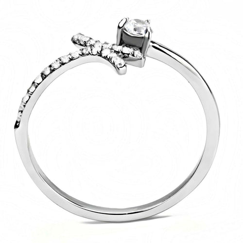DA145 - High polished (no plating) Stainless Steel Ring with AAA Grade Pung.G