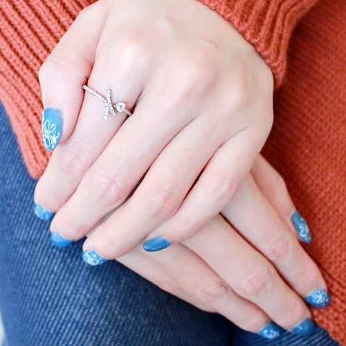 DA145 - High polished (no plating) Stainless Steel Ring with AAA Grade Pung.G