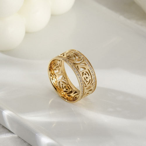 PAVÉ CZ FLOWER RING Pung.G