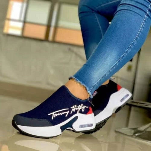 Casual Breathable Wedges Ladies Walking Sneakers Flat Women Shoes Pung.G