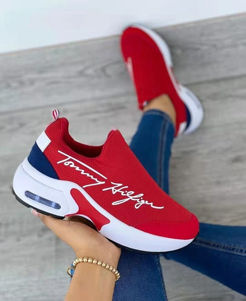Casual Breathable Wedges Ladies Walking Sneakers Flat Women Shoes Pung.G