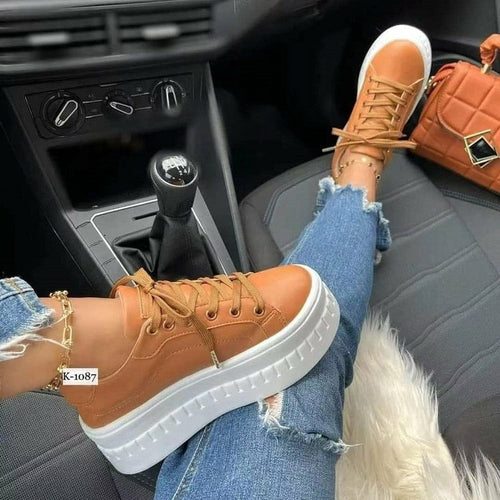 Casual Platform Women's Shoes Flat Womens Sneakers Pung.G
