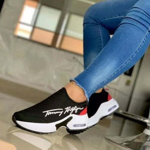 Casual Breathable Wedges Ladies Walking Sneakers Flat Women Shoes Pung.G