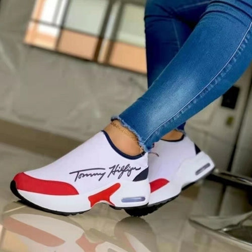Casual Breathable Wedges Ladies Walking Sneakers Flat Women Shoes Pung.G