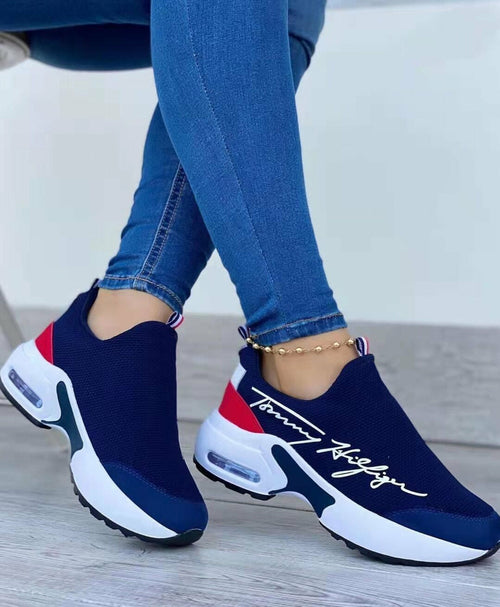 Casual Breathable Wedges Ladies Walking Sneakers Flat Women Shoes Pung.G