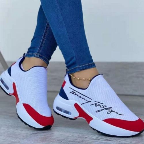 Casual Breathable Wedges Ladies Walking Sneakers Flat Women Shoes Pung.G
