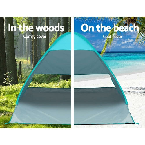 Weisshorn Pop Up Beach Tent Camping Hiking 3 Person Sun Shade Fishing Pung.G
