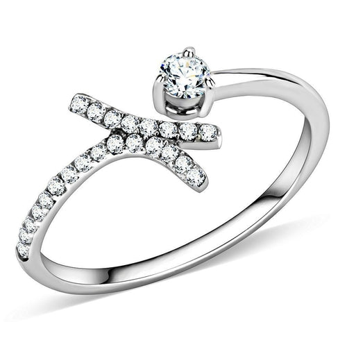 DA145 - High polished (no plating) Stainless Steel Ring with AAA Grade Pung.G