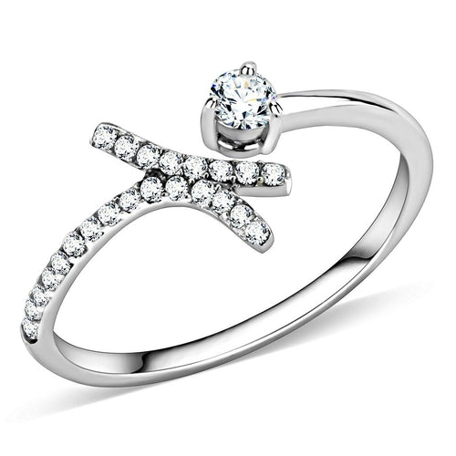 DA145 - High polished (no plating) Stainless Steel Ring with AAA Grade Pung.G