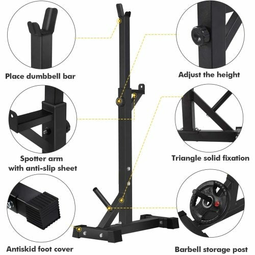 Squat Rack Stand Barbell Free Press Bench Home Gym Dumbbell Racks Pung.G