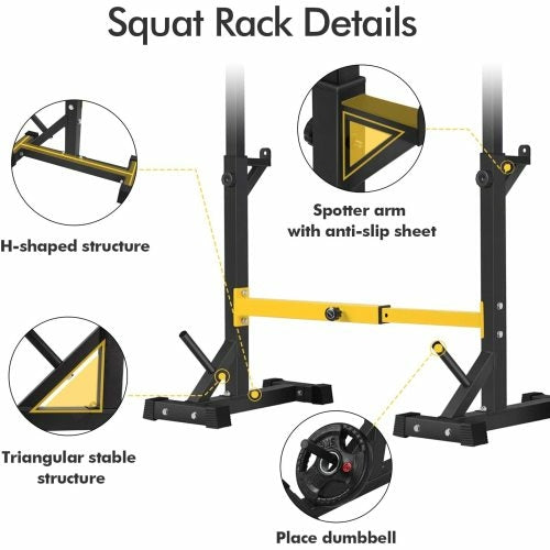Squat Rack Stand Barbell Free Press Bench Home Gym Dumbbell Racks Pung.G