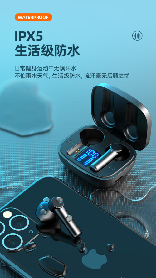LED Display Earbuds Wireless Bluetooth Earphones Stereo Headsets Pung.G