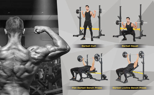 Squat Rack Stand Barbell Free Press Bench Home Gym Dumbbell Racks Pung.G