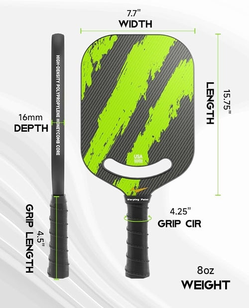 Ascent Control Green Pickleball Paddle 16mm Pung.G