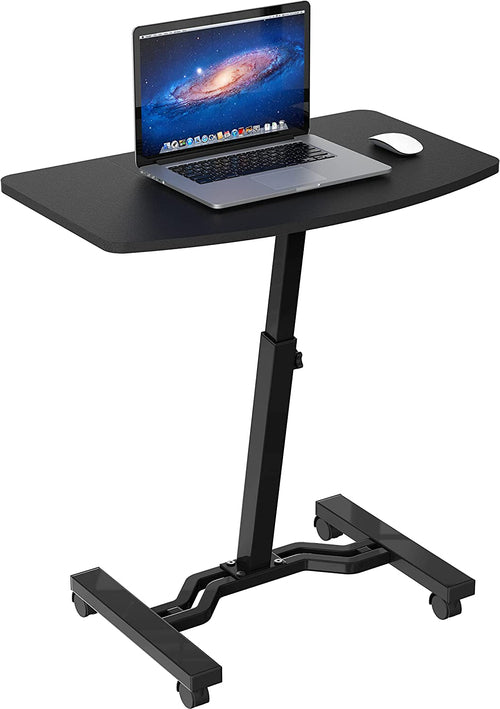 Height Adjustable Mobile Laptop Cart 28 To 33 Inches Black Pung.G