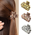 Metal Hair Claw Clips with Crystals (3 Pcs)