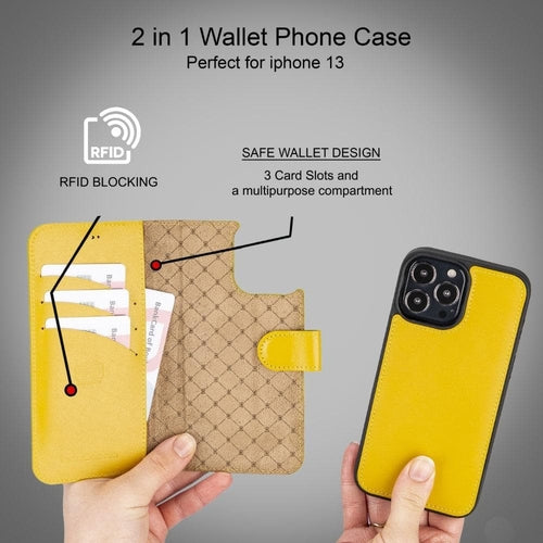 Apple iPhone 13 Series Colorful Detachable Leather Wallet Case - MW Pung.G