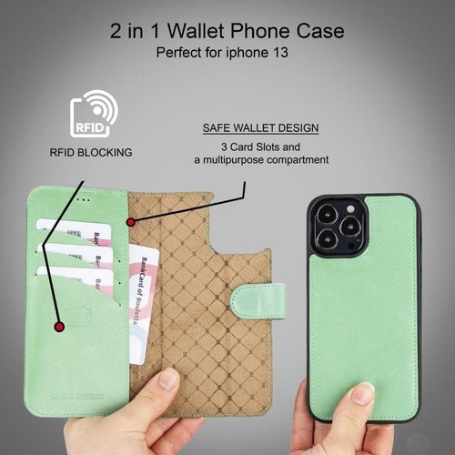 Apple iPhone 13 Series Colorful Detachable Leather Wallet Case - MW Pung.G