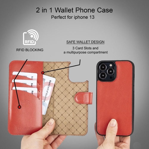 Apple iPhone 13 Series Colorful Detachable Leather Wallet Case - MW Pung.G