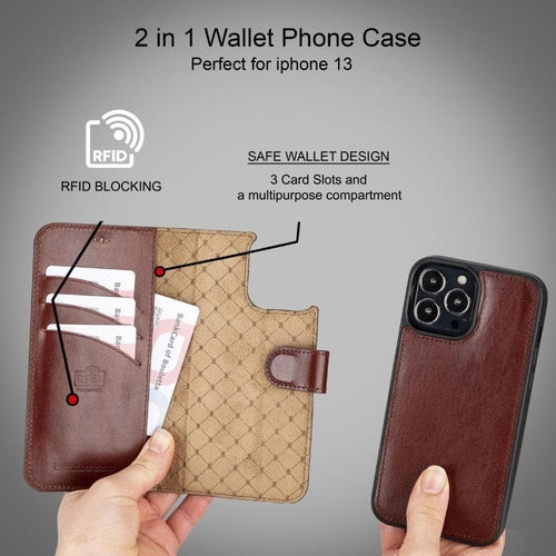 Apple iPhone 13 Series Colorful Detachable Leather Wallet Case - MW Pung.G
