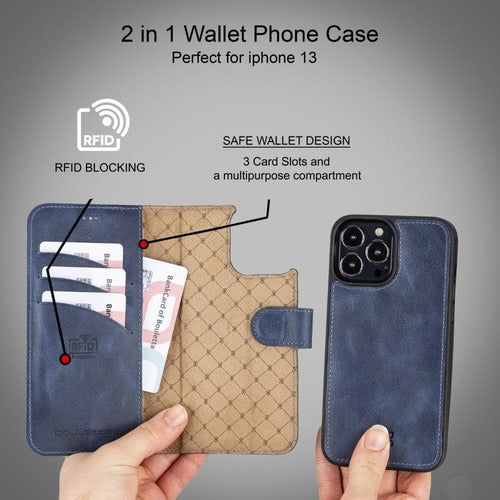 Apple iPhone 13 Series Colorful Detachable Leather Wallet Case - MW Pung.G