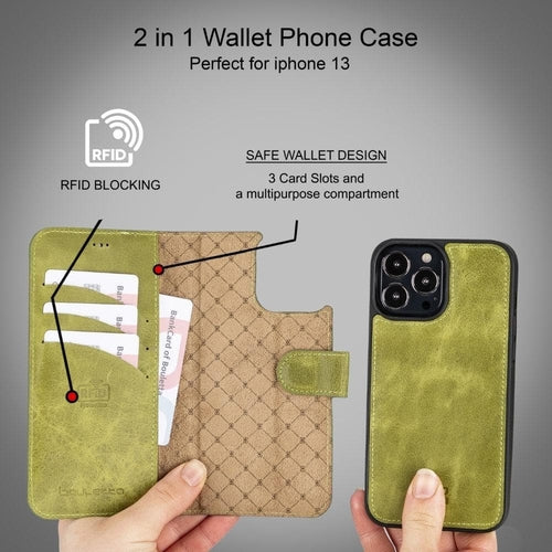 Apple iPhone 13 Series Colorful Detachable Leather Wallet Case - MW Pung.G