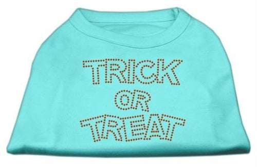 Mirage Pet Products 52-13-04 LGAQ Trick or Treat Rhinestone Shirts Aqu Pung.G